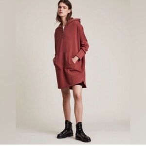 AllSaints Xonda Hoodie Dress-Size Medium